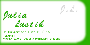 julia lustik business card